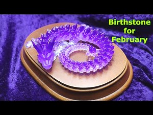 Amethyst dragon with epoxy resin and window film