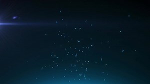 Premium stock video - Animation of shimmering particles with light trails moving in seamless loop on blue background