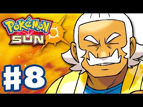 Pokemon Sun and Moon - Gameplay Walkthrough Part 8 - Hala's Melemele Grand Trial! (Nintendo 3DS)