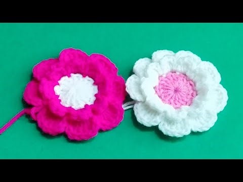 Crochet flower for beginners| How to crochet a flower