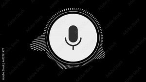 Round audio wave visualizer. music, sound white lines circle with black background Stock Video