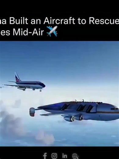 Imagine a plane in trouble mid-flight — no runway, no safe landing, nowhere to go. China explored a concept straight out of science fiction: a giant rescue aircraft capable of mid-air docking with a disabled plane. The idea? • Dock with the aircraft in flight • Transfer passengers safely • Or even tow the plane to safety While still experimental, the concept reveals how far nations are willing to push aviation engineering in the name of safety and innovation. Not every breakthrough flies tomorro