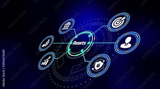 Enterprise asset management dashboard with smart digital interface for valuation analytics, financial control and strategic resource planning.