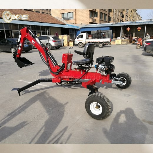 [Hot Item] 9HP/15HP ATV More Powerful Towable Backhoe Excavator Digger with 360 Degrees Rotation