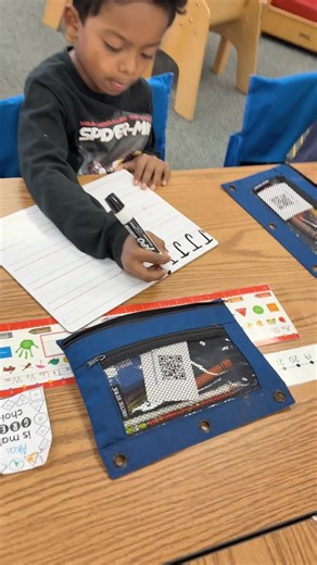With markers in hand, kindergartners at Druid Hill Elementary are learning letters and practicing penmanship. 📝 | Omaha Public Schools