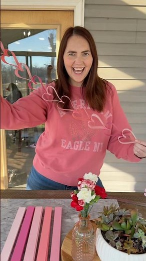 Easy Paper Heart Garland DIY | Budget Valentine’s Day Decor 💗 #valentinesday #crafts #momlife