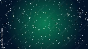 Abstract 4K Loop Creative digital mathematical formulas Loop Green Screen Loop Animation Background.. Complex algorithm concept. modern education, infographic diagram, idea and innovation.