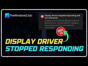 Display driver stopped responding and has recovered in Windows 11/10