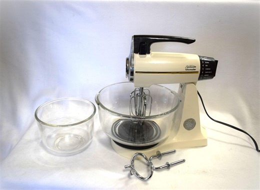 Vintage Sunbeam Mixmaster White Stand Mixer Electric Countertop Mixer 12 Speed, 2 Beaters, 2 Dough Hooks, 2 Bowls, Original Box - Etsy
