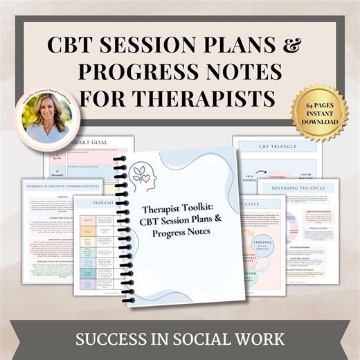 CBT Bundle Session Plans & Progress Notes for Therapy Sessions,cbt Skills,cbt Workbook,therapy Worksheet, Counseling Resources,therapy Tools - Etsy