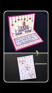 Happy New Year Card 2026 | New Year Pop Up Card | New Year Card 2026 #shorts #diy #craft
