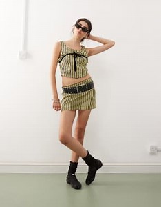 COLLUSION striped mini skirt  co-ord in yellow stripe | ASOS