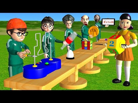 Squid Game vs Scary Teacher 3D Buzz Wire Loop 5 Times Challenge Flying Eggs Nick and Tani Winner