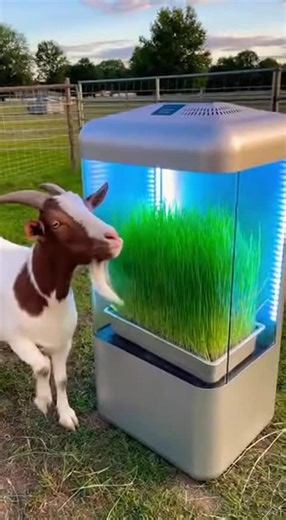 This Smart Goat Feeding Video Is TikTok Viral #SmartGrassPlanter #HappyGoat #SmartFarmingFun #GoatLovers #ViralFarmVideos