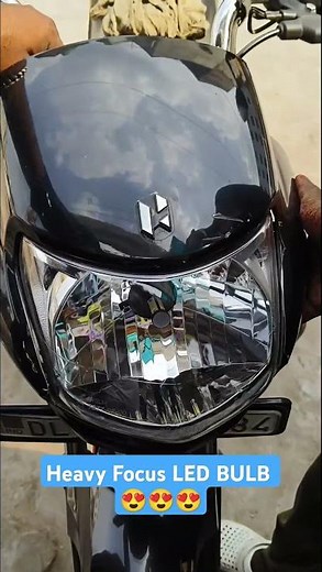 new hf deluxe install heavy focus LED bulb main headlights ♥️♥️♥️#youtube #trendingshorts #splendor