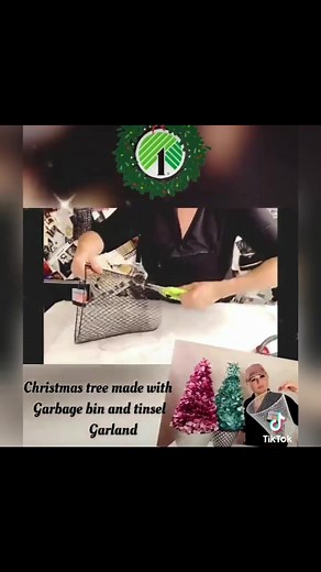 Dollar Tree Christmas Tinsel Tree. #dollartreediy #dollartree #How-to #DIY #Christmas Foryoupage #TikTok | Sandra Giraldo En Casa
