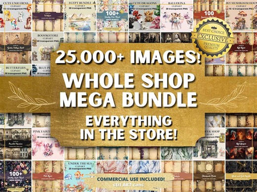 Mega Bundle: 25,000  Digital Paper & Clipart Images (commercial Use) - Etsy