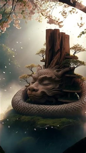 Sleeping Dragon & Cherry Blossoms 🐉🌸ASMR #Shorts