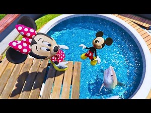GTA 5 Mickey Mouse VS Minnie Mouse Water Funny Ragdolls & Fails [Funny Moments]