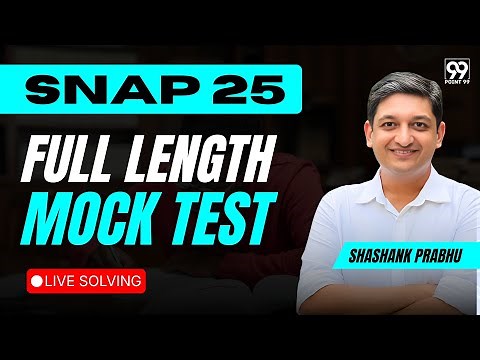 SNAP 2025 Mock Test Live Solving | SNAP 25 Full length Mock Test Live | Shashank sir