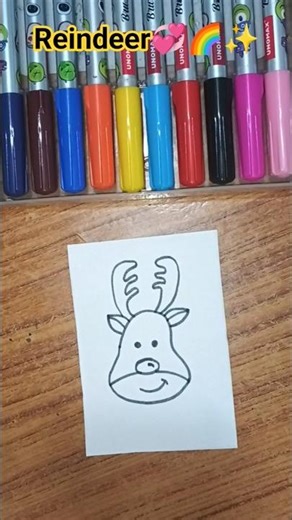How to draw reindeer🦌💞🌈#Shorts#christmasspecialdrawing#santa🎅🏻#merrychristmas❤️#easyartforkids#viral