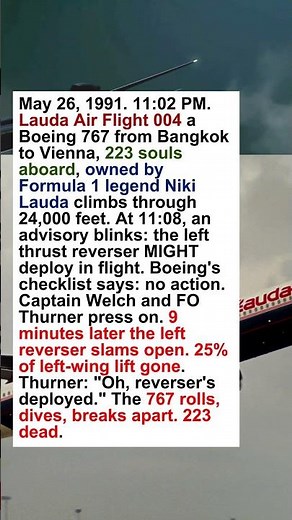A Thrust REVERSER Deployed Mid-Flight on a 767 — Lauda Air