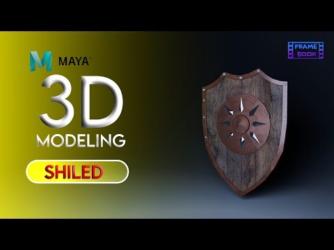 3d maya shield modeling . arnold render with uv and texturing .