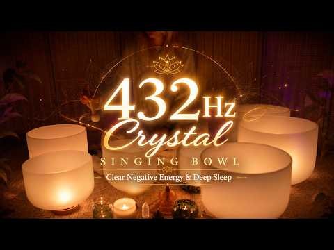 432Hz Crystal Bowl Sound Therapy | Clear Negative Energy & Deep Sleep in 30 Minutes