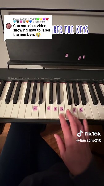 Replying to @TAY_LOVER💚💛💜♥️🩵🖤💗🩶🧡💙 how to number the keys #THE... | Piano