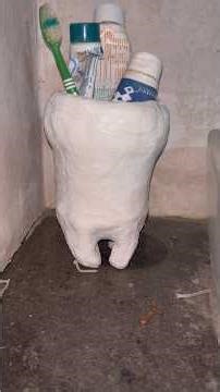 Let’s Make Teeth Shape Toothpaste,Brush Holder From Clay #asmrsounds #clay #shortvideo