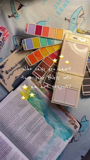 These watercolors don’t bleed through thin Bible pages! I added the link for you. I hope this changes the way you think about reading the Bible. I think sometimes we put Bible study into a little box and we say “these are things we can’t do” when it comes to reading the Bible. But actually - what if you made your daily time in the Word *fun* or creative? Does it have to be boring to read the Bible? Why do you think that, who told us that? Open your mind. You can make this is a special creative t