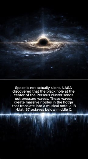 In space, no one can hear you scream, but that doesn't mean space is silent. In 2003, astronomers discovered that the supermassive black hole at the center of the Perseus galaxy cluster is sending out pressure waves. Because there is so much hot gas surrounding the black hole, these pressure waves actually travel through the medium as sound. NASA scientists analyzed these ripples and found that the black hole is humming a specific musical note. It is a B-flat. But you can't hear it. This note is