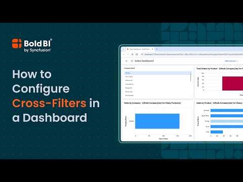 How to Configure Cross-Filters in a Dashboard | Bold BI