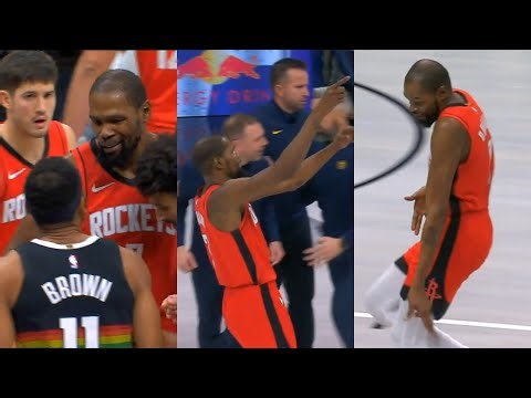 Kevin Durant beefs with Nuggets then trolls coach after ejected and fans after 3 😂