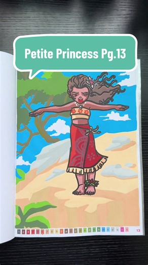 PETITE PRINCESS PG.13 ❤️ 100% Guangna 240 set. Book in Storefront 📚 #moana #petiteprincess #guangna #coloriagesmysteres #colorcode