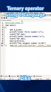 Ternary operator using C Language
