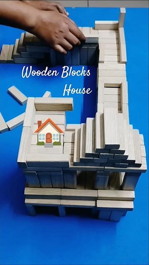 How to Make House with Wooden Blocks 🏠 #shorts #jenga #woodenblocks