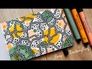 How to Zentangle | Step-by-Step simple Color Zentangle Pattern for Beginners | Art to Relax