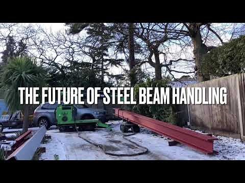 Steel beam lifting with the Hooka Mini Tracked Crane