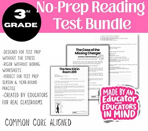 3rd Grade Reading Comprehension Test Prep | Fiction & Nonfiction Passages | Paired Texts | Common Core Aligned - Etsy UK