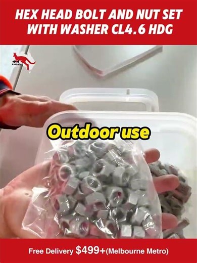 HEX HEAD BOLT AND NUT SET WITH WASHER CL4.6 HDG2月10日