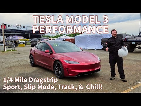 1/4 Mile Drag Strip: 2024 Tesla Model 3 Performance - 9 Runs in all Modes