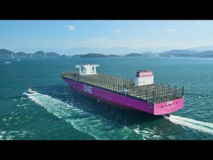 世界最大級コンテナ船「ONE INTELLIGENCE」ドローン空撮