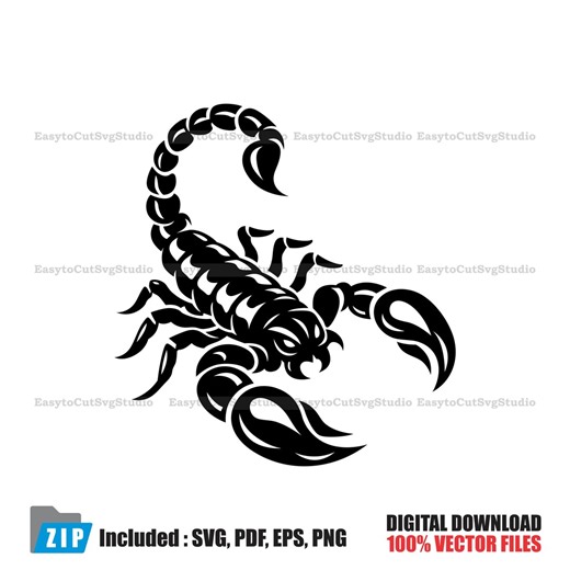 Scorpion SVG: Scorpio Vector Tattoo Zodiac Cricut PNG Printable Design (digital Download) - Etsy
