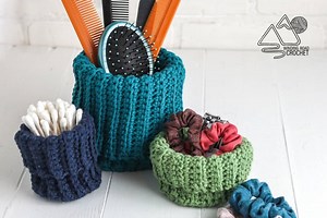 Mini Crochet Basket Patten with Video Tutorial - Winding Road Crochet