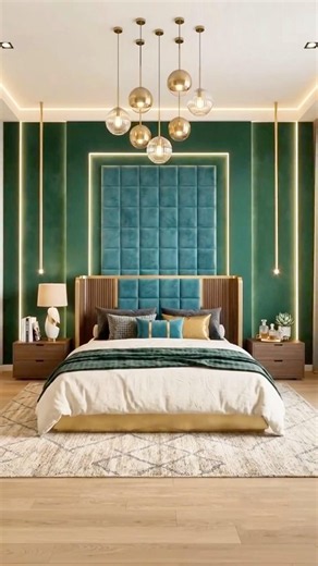 ✨ Luxury Green Bedroom Design