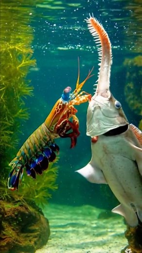 The Rainbow Puncher 🌈🥊 X R3x #foryoupage #reels #wildanimals #mantis | REEF TANK Paradise