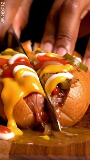 Juiciest Hot Dog ASMR | Melting Cheese & Saucy Explosion!