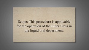 SOP on Operation of Filter Press