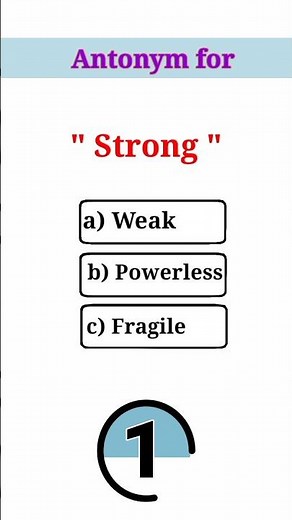 Antonyms for Strong #antonyms #strong #tense #english #quiz